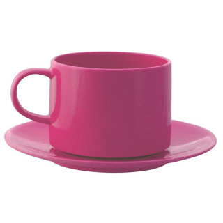 Tasse mit Untertasse 4er Set  rosa